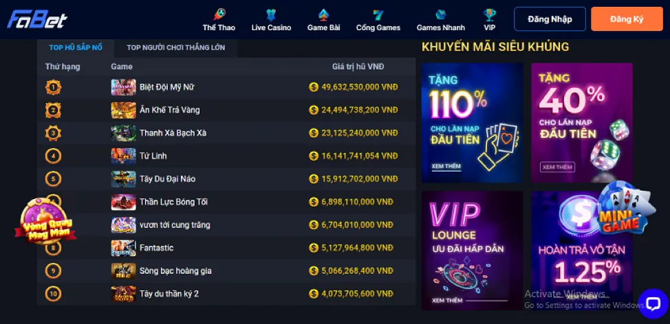 Các chương trình khuyến mãi 8live code